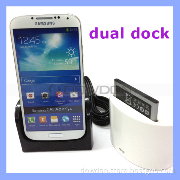 Dual Charing Sync Dock Station with Battery Slot for Samsung Galaxy S4 I9500 Dock Charger